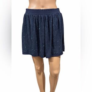 Queen Of Sparkles Navy Blue Full Rhinestone Bling Shorts Size M